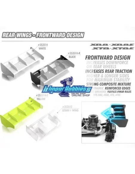 Aileron jaune - Frontward Xray XB8 / XB8E / XT8 / XT8E 353514-Y