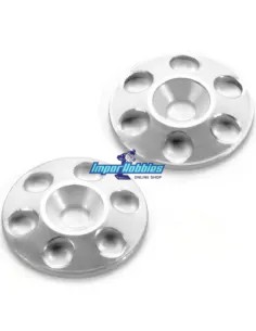 Rondelles d'aileron argent CNC voitures rc 1/8 & 1/10 (2 U.) Hudy 293561