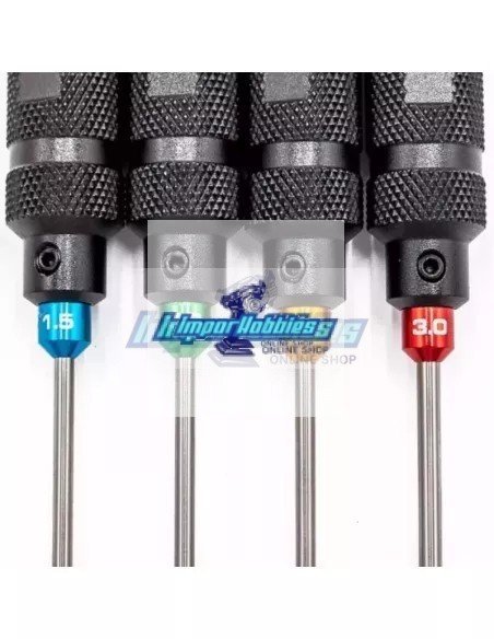 Kit de destornilladores allen 1.5 - 2.0 - 2.5 - 3.0 Hobbytech HTR-501 - Herramientas HTR - Hobbytech