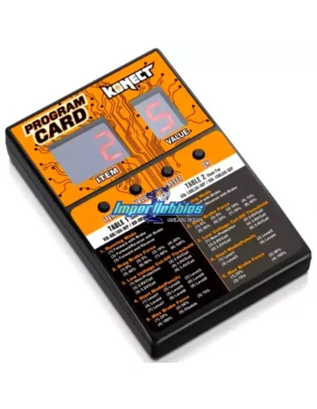 Tarjeta / Carta de programación general LED variadores y combos Hobbytech Konect KN-PROGRAMCARD