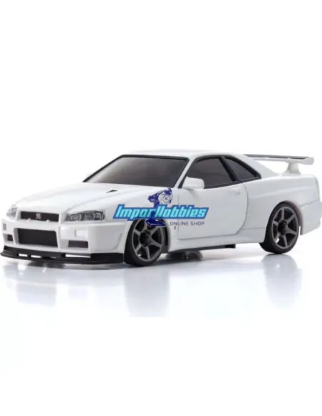 Carrocería pintada 94mm Kyosho Mini-Z AWD Nissan SkyLine GT-R R34 V.Spec Ⅱ Blanca MZP460W