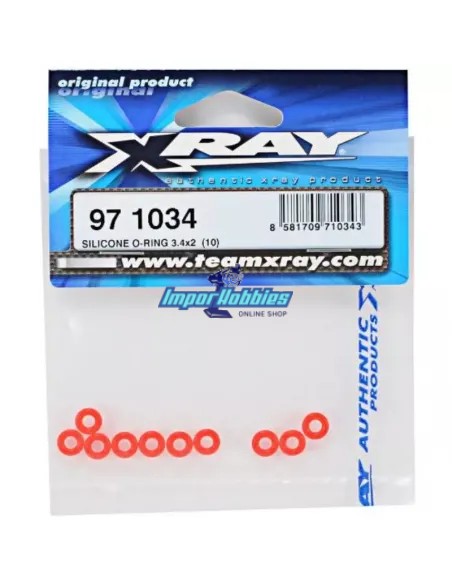 Joints toriques d'amortisseurs 3.4x2 (10 U.) Xray XB8 / XB8E / GTX / GTXE / XT8 XT8E 971034