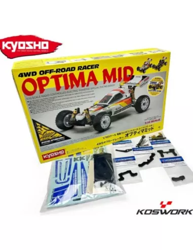 Kyosho Optima Mid 4WD Koswork Edition 1/10 Buggy Chassis Kit RC Car - Legendary Series 30622KE
