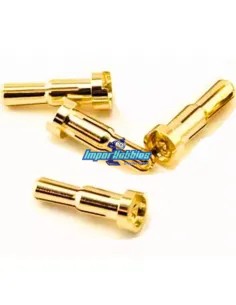 Conector banana oro 4mm / 5mm macho - Low Profile (4 Uds.) Fussion FS-00082