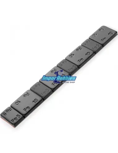 Pesas con adhesivo 5g. / 10gr negras para chasis y llantas de coches rc 60gr. Hudy 293080
