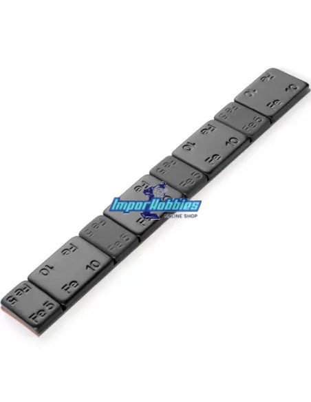 Pesas con adhesivo 5g. / 10gr negras para chasis y llantas de coches rc 60gr. Hudy 293080