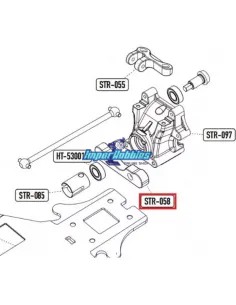 1. Convergencia plástica RF Hobbytech STR8 / Spirit / EP X2 / NXT GP - EP - EVO - Xtreme STR-058 - Repuesto y opciones 2