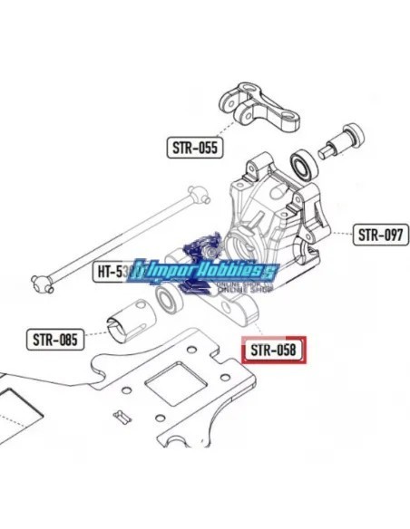 Convergencia plástica RF Hobbytech STR8 / Spirit / EP X2 / NXT GP - EP - EVO - Xtreme STR-058 - Repuesto y opciones
