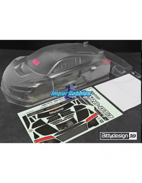 Carrocería transparente coche rc con batalla 360mm LWB 1.0mm Bittydesign Kyosho Inferno GT2 / GT3 AR8-GT3