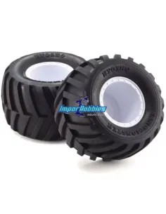 Pneus collées sur jante blanche Kyosho Monster Tracker / Rage 2.0 / Mad Van EZTH001WS