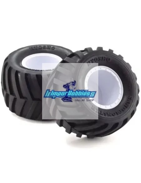 Ruedas pegadas en llanta blanca Kyosho Monster Tracker / Rage 2.0 / Mad Van EZTH001WS