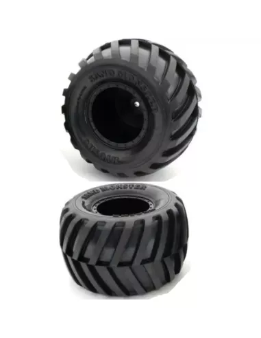 Wheels / Tires glued on black rim - Kyosho Monster Tracker / Rage 2.0 / Mad Van EZTH001BKS