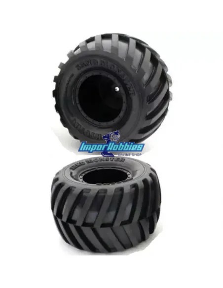 Pneus collées sur jante noire Kyosho Monster Tracker / Rage 2.0 / Mad Van EZTH001BKS