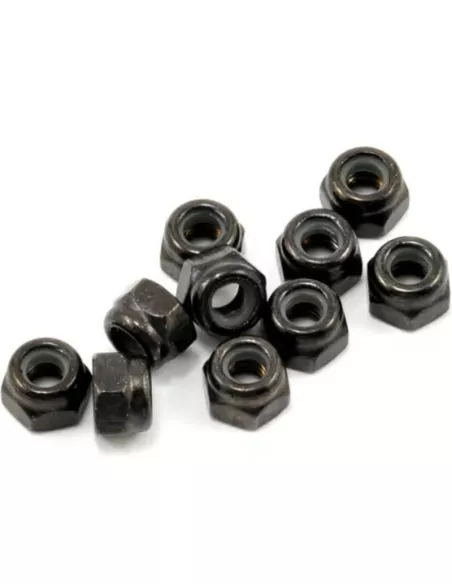 Self Locking Nuts M4 - Black (10 U.) Fussion FS-TN040