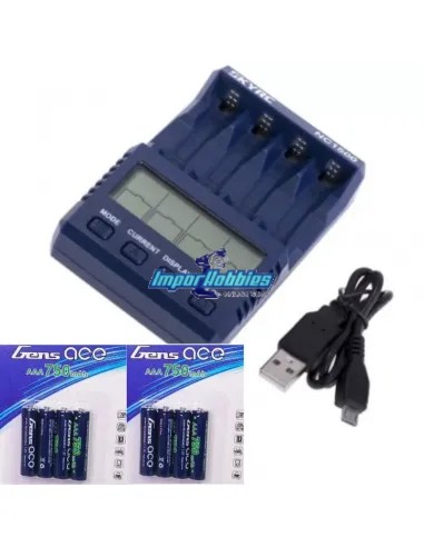 Combo Cargador & 8 Baterías AAA 750Mah Kyosho Mini-Z SkyRC NC1500C SK100154C