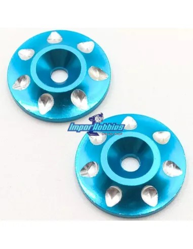 Arandela de alerón azul CNC coche rc Escala 1/8 Buggy / Truggy (2 Uds.) Fussion FS-WB010BL