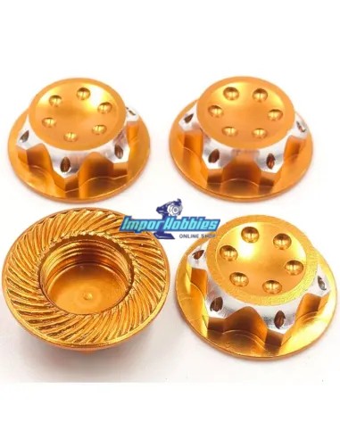 Écrous de roues fermés gold 17mm 1.0mm (4 U.) Voitures RC 1/8 Buggy / Truggy / GT FS-WN052G