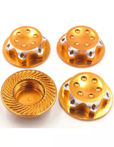 Flanged Closed End Wheel Nut Gold 17mm 1.0mm (4 U.) Fussion FS-WN052G