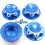 Écrous de roues fermés bleues 17mm 1.0mm (4 U.) Voitures RC 1/8 Buggy / Truggy / GT FS-WN052BL
