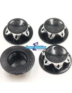 Tuercas rueda seguridad negras 17mm 1.0mm (4 U.) Coches RC 1/8 Buggy / Truggy / GT Fussion FS-WN052BK