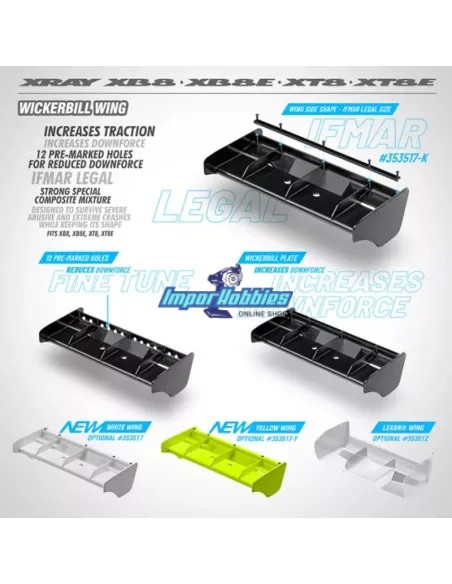 Aileron blanc - Wickerbill Xray XB8 / XB8E / XT8 / XT8E 353517