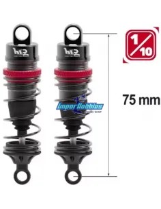 Set amortisseur aluminium 75mm + 3 jeux de ressorts 1/10 Scale Hobbytech HTR-510075