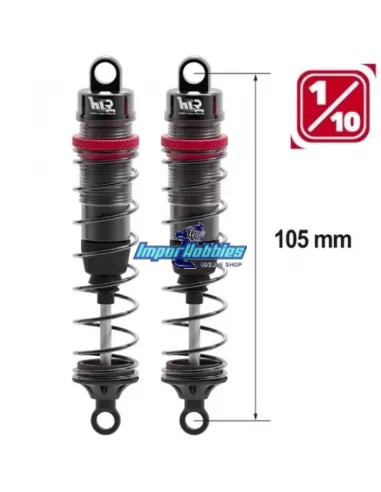Set amortisseur aluminium 105mm + 3...