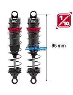 Set amortisseur aluminium 95mm + 3 jeux de ressorts 1/10 Scale Hobbytech HTR-510095