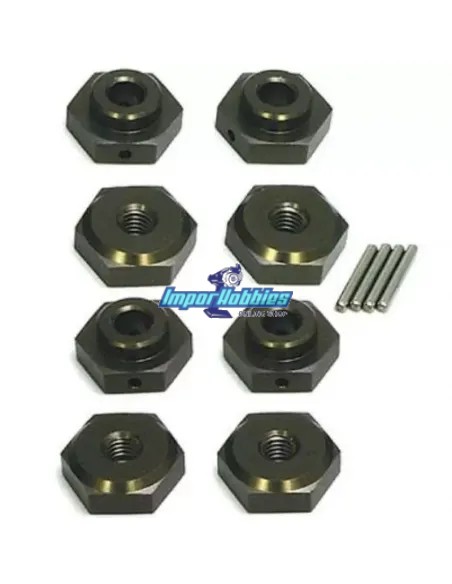Adaptateurs aluminium por jantes 17mm TRW106 (4 U.) Kyosho DBX / DRX / Nitro Tracker NTW004
