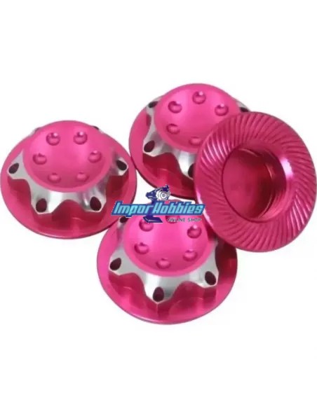 Tuercas rueda seguridad rosas 17mm 1.0mm (4 U.) Kyosho, Hobbytech, Hot Bodies Fussion FS-WN052PK