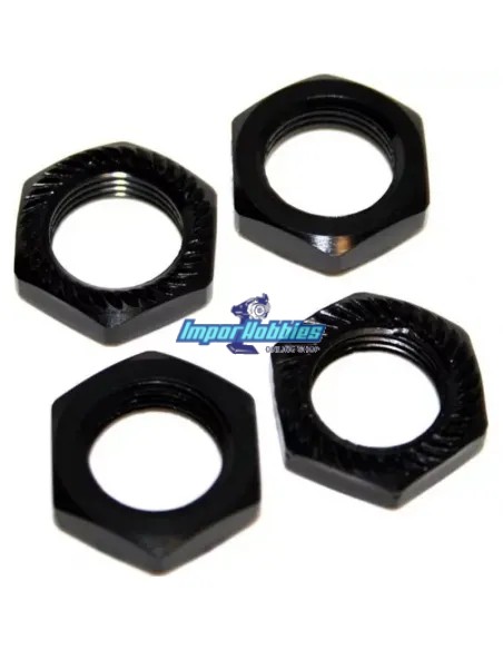 Tuerca rueda seguridad negras 17mm 1.0mm (4 Uds.) Fussion FS-WN050BK