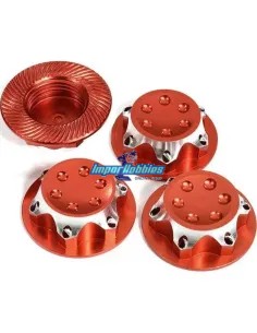 Tuercas rueda seguridad rojas 17mm 1.0mm (4 U.) Kyosho, Hobbytech, Hot Bodies Fussion FS-WN052R
