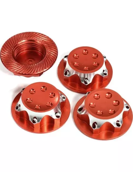 Flanged Closed End Wheel Nut Red 17mm 1.0mm (4 U.) Fussion FS-WN052R