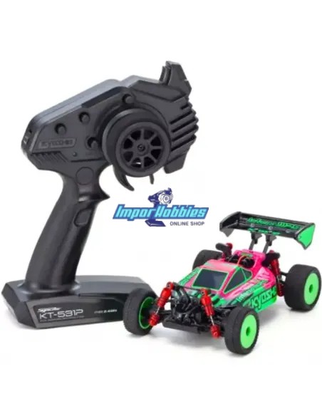 Mini Voiture RC Kyosho Mini-Z Buggy Sport RTR Inferno MP9 TKI 4WD MB-010 1/24  Rose / Vert 32093PGR