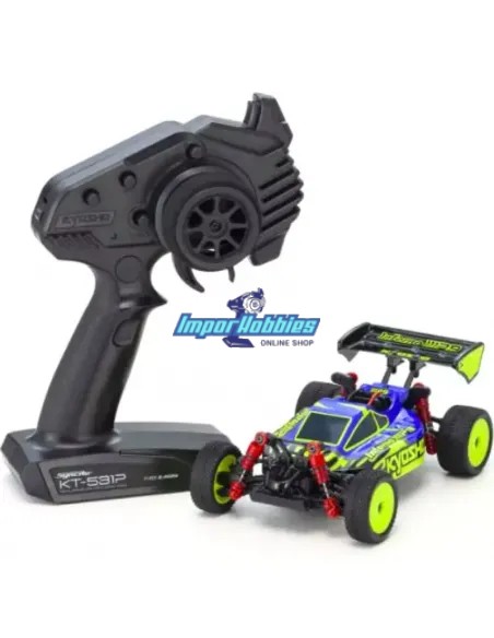 Mini Voiture RC Kyosho Mini-Z Buggy Sport RTR Inferno MP9 TKI 4WD MB-010 1/24  Bleu / Jaune 32093BLY