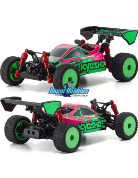 Mini Coche RC Kyosho Mini-Z Buggy Sport RTR Inferno MP9 TKI 4WD MB-010 1/24  Rosa / Verde 32093PGR