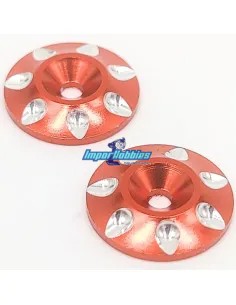 Arandela de alerón roja CNC Escala 1/8 Buggy / Truggy (2 Uds.) Fussion FS-WB010RD