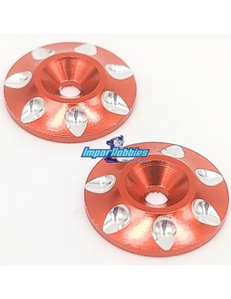 Arandela de alerón roja CNC Escala 1/8 Buggy / Truggy (2 Uds.) Fussion FS-WB010RD