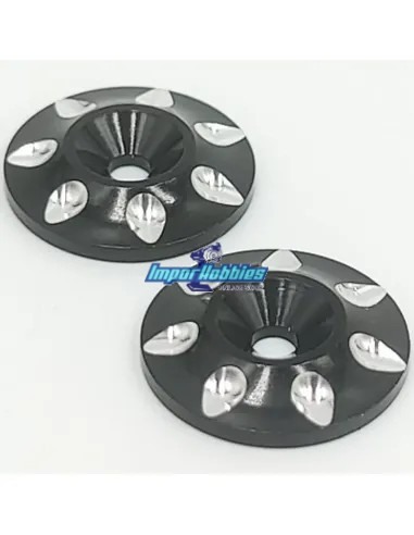 Rondelles d'aileron noires CNC 1/8 Buggy / Truggy (2 U.) Fussion FS-WB010BK