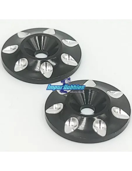 Rondelles d'aileron noires CNC 1/8 Buggy / Truggy (2 U.) Fussion FS-WB010BK