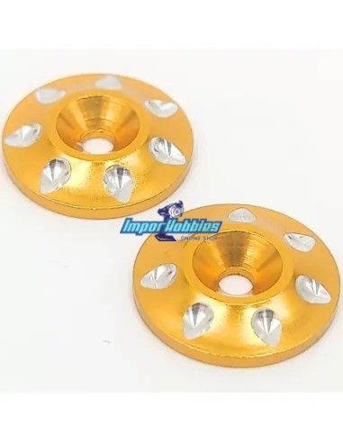 Rondelles d'aileron dorées CNC 1/8 Buggy / Truggy (2 U.) Fussion FS-WB010G