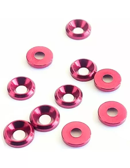 Aluminium Cone Washer - Red M3 (10 U.) Fussion FS-WE001R - Aluminium Washers