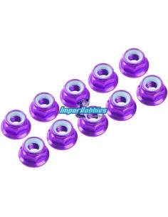 Aluminum Lock Nut - Purple M3 Flanget (10 U.) Fussion FS-WN015P