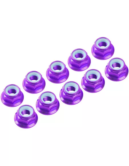 Aluminum Lock Nut - Purple M3 Flanget (10 U.) Fussion FS-WN015P