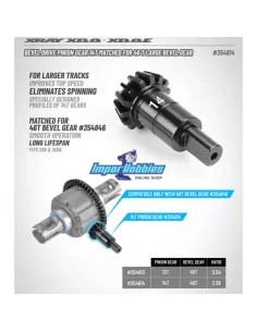 Diff. F/R Bevel Drive Pinion Gear - 14T - Xray XB8 / XB8E / GTX / GTXE 2023 - 2024 354814 2