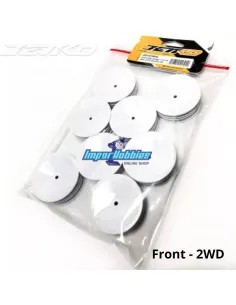 Llanta delantera blanca 1/10 Buggy 2WD Hex 12mm (8 U.) Jetko JK6121WH8