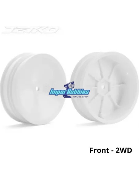 Llanta delantera blanca 1/10 Buggy 2WD Hex 12mm (8 U.) Jetko JK6121WH8