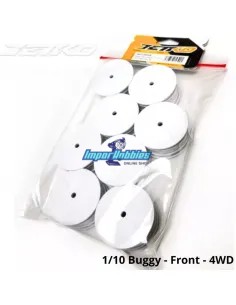 Llantas delanteras blanca 1/10 Buggy 4WD Hex 12mm (8 U.) Jetko JK6113WH8