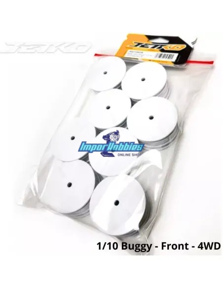 Llantas delanteras blanca 1/10 Buggy 4WD Hex 12mm (8 U.) Jetko JK6113WH8