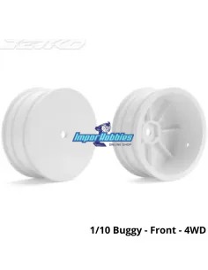 Llantas delanteras blanca 1/10 Buggy 4WD Hex 12mm (8 U.) Jetko JK6113WH8 2